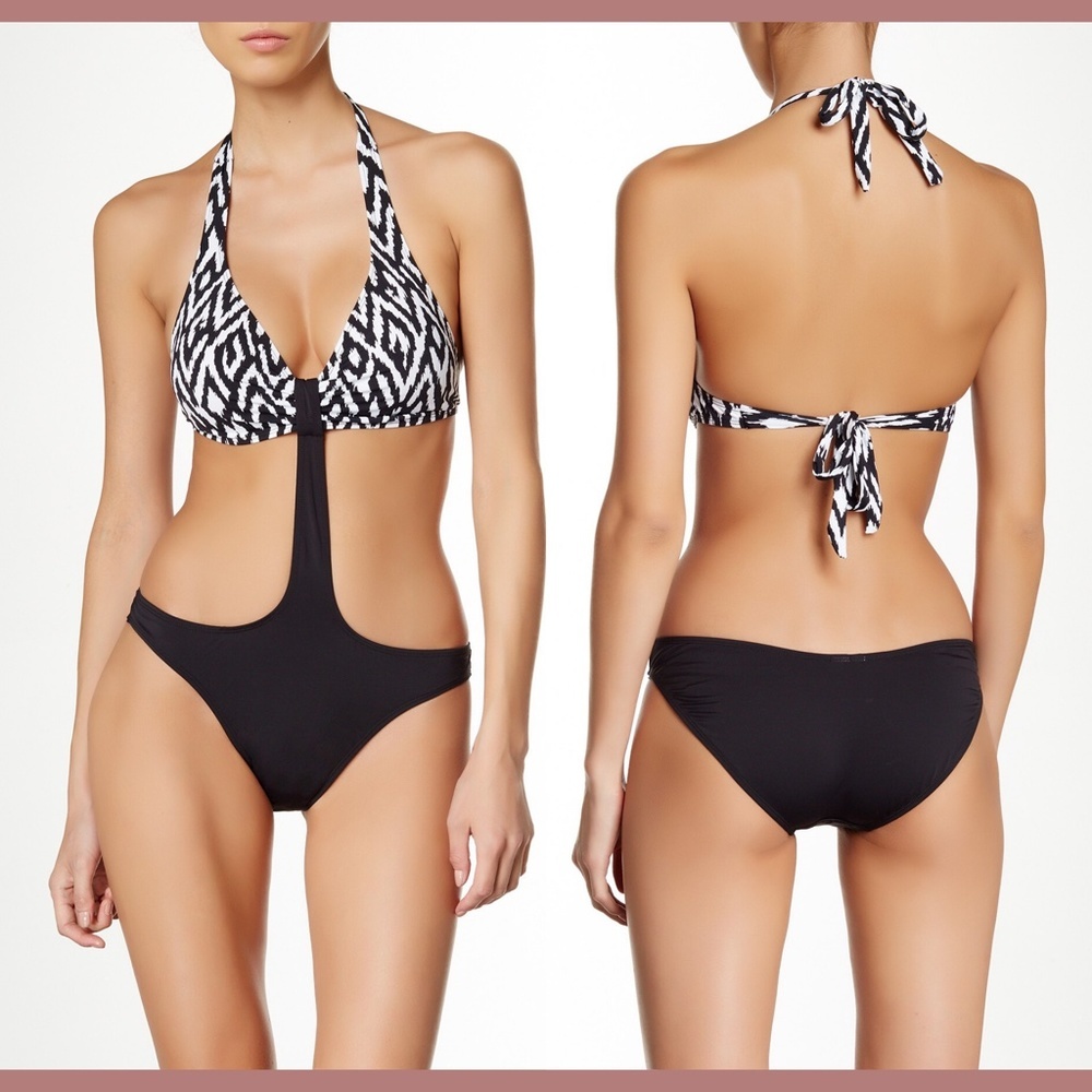 NEW $123 Tart Scarlet Monokini Diamond Ikat One Piece Swumsuit [SZ Large ]‎